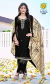 All Black Vol 36 By Jt Rayon Sequence Embroidery Dress Material Exporters In India